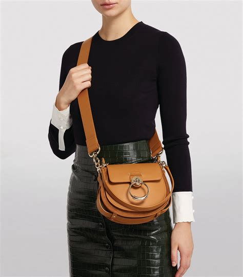 Womens Chloé brown Small Leather Tess Saddle Bag 